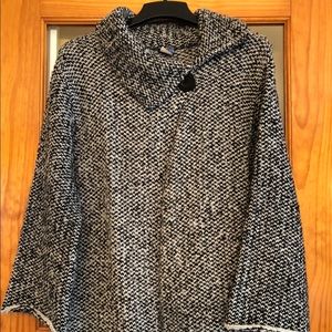 Black and White Soft Cotton Cardigan/Poncho